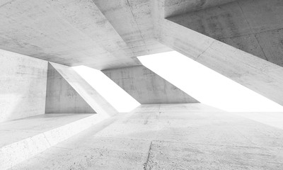 Empty abstract white concrete interior design