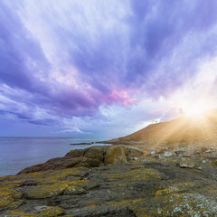 lighthouse in sunset