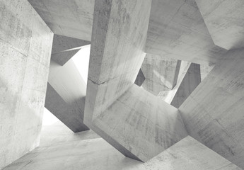 Concrete interior with chaotic 3 d structures
