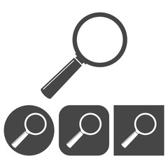 Magnifying glass - vector icons set