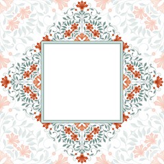 Invitation card with floral ornament.