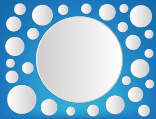 circle abstract background with copy space on blue background
