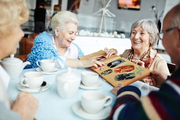 Gathering of senior friends