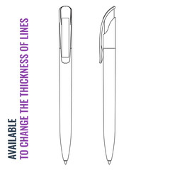 Pen, Corporate Identity, Pencil, Marker with trendy thin outline lines.