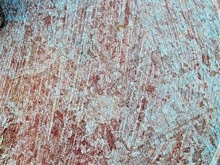 Old scratched and rusty painted metal surface, background texture