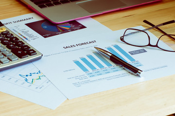 Financial accounting sales forecast graphs analysis
