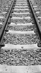 Old metal railroad tracks 