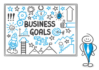 Stick Figure Series Blue / Business Goals