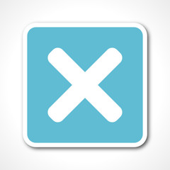 Obraz premium cancel blue flat design vector icon