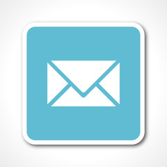 email blue flat design vector icon