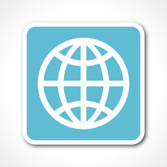 earth blue flat design vector web icon 