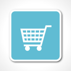 cart blue flat design vector web icon 