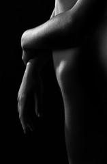 Abstract body lines on a black background