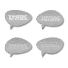 Metal plate speech bubble icon for text quote.