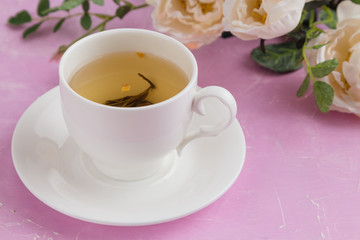 A cup of green tea
