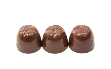 chocolate candy with cherry isolated