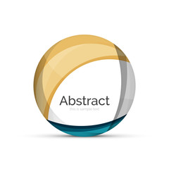 Circle logo. Transparent overlapping swirl shapes. Modern clean business icon