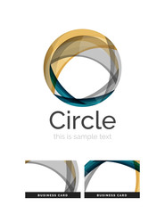 Circle logo. Transparent overlapping swirl shapes. Modern clean business icon