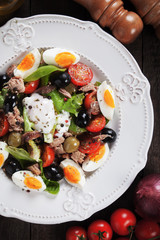 Salad Nicoise with eggs and tuna