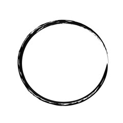 Black Chinese brush draw the symbol of Zen isolated on white background