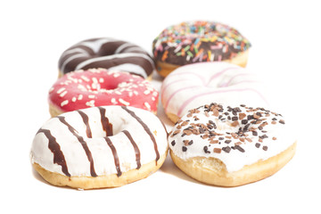 Colorful donut isolated on white background