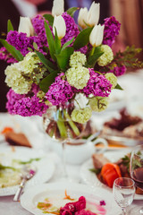 Portrait  delicious wedding table for guests