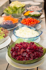 beetroot and Different ingredients for a salad  at a buffet