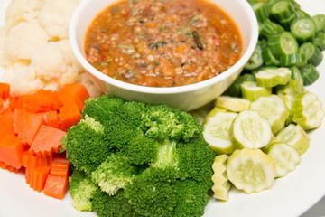 Chili paste and fresh vegetables