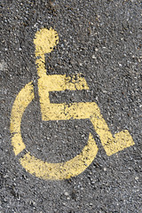 Sign for parking space reserved for disabled