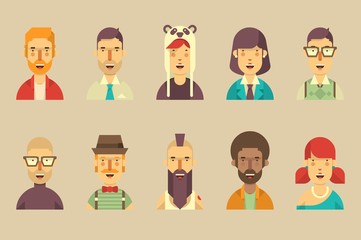 male and female vector avatars