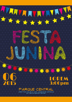 Brazil june party invitation poster