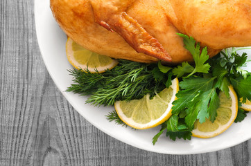 Roast chicken with parsley and lemon