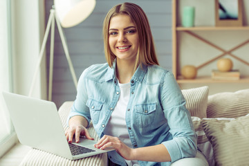 Young woman with gadget