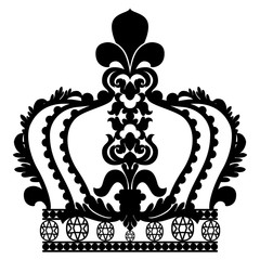 crown silhouette isolated on White background