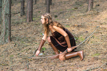 Young lady Elf with a long bow