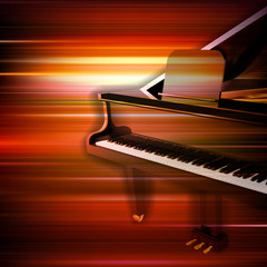 abstract grunge piano background with grand piano