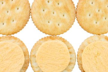 Cracker cream cheese isolated on white background.