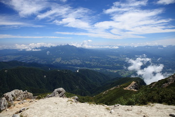 甲斐駒ケ岳山頂から見た八ヶ岳