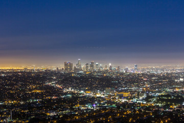 Fototapeta na wymiar skyline of Los Angeles at night
