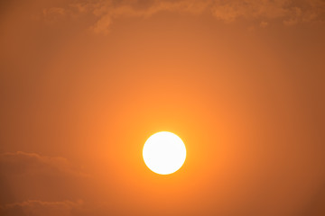 big sunset with clouds