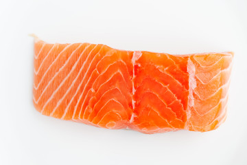 Slice of the fresh salmon