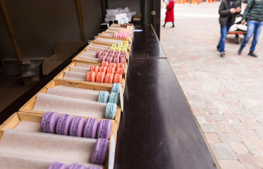 Colorful assortment of macarons or macaroons