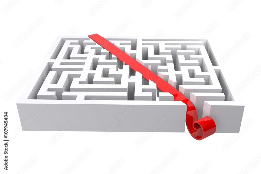 Poster composite image of line through maze