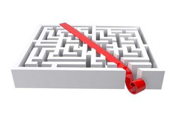 Composite image of line through maze