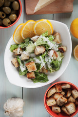 Caesar salad with lemon