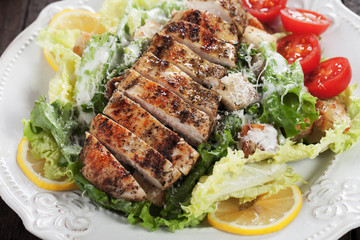 Grilled chicken steak with caesar salad