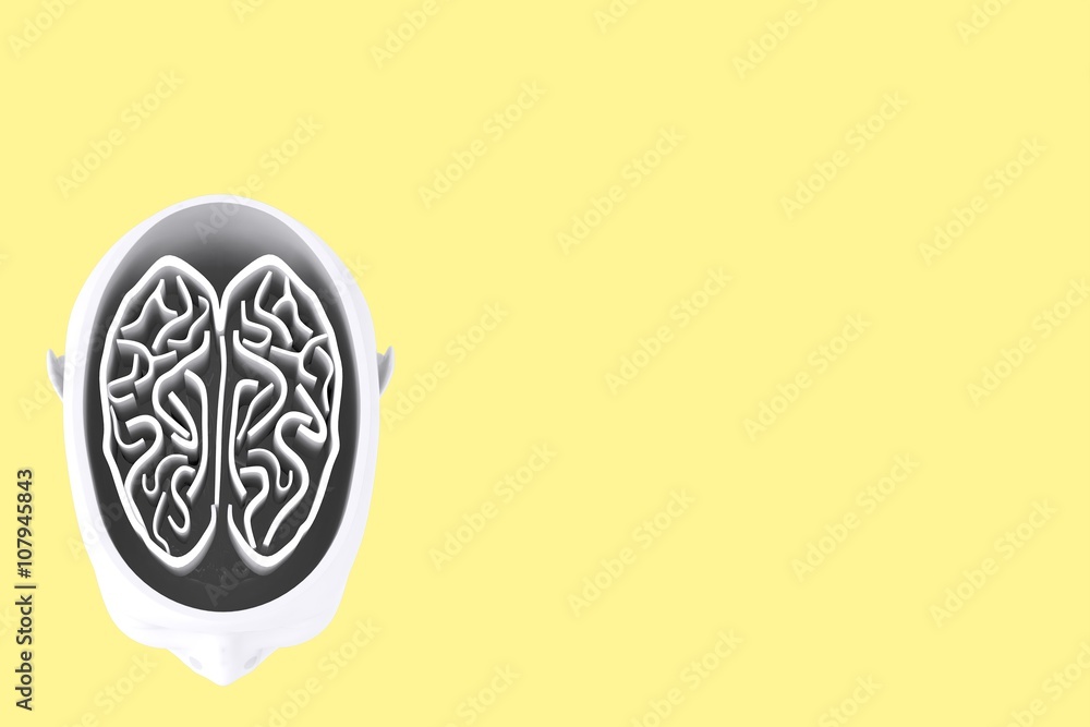 Poster composite image of maze brain in head
