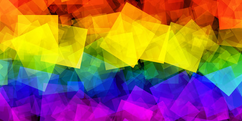 LGBT Flag With Gradient Squares Effect