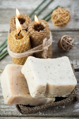 natural olive soap and honey candles