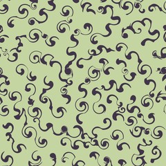 Seamless pattern with stylish spiral curls. Vector texture